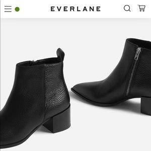 Everlane Boss Boots, Black, size 8.5, pebbled leather